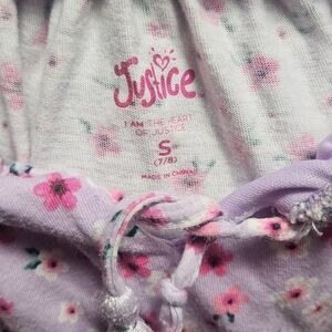 Justice Girls Lavender Floral Hoodie with Pink Accents